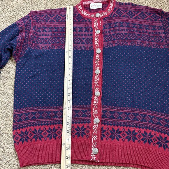 NWT Vintage Lady Pinnacle Nordic Christmas Cardigan Sweater Womens Large - Picture 13 of 14
